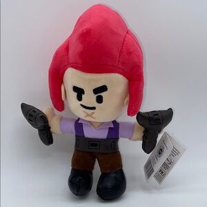 Brawl Stars Line Friends Plush Toy with Pink Hair Stuffed Doll 7 1/4”